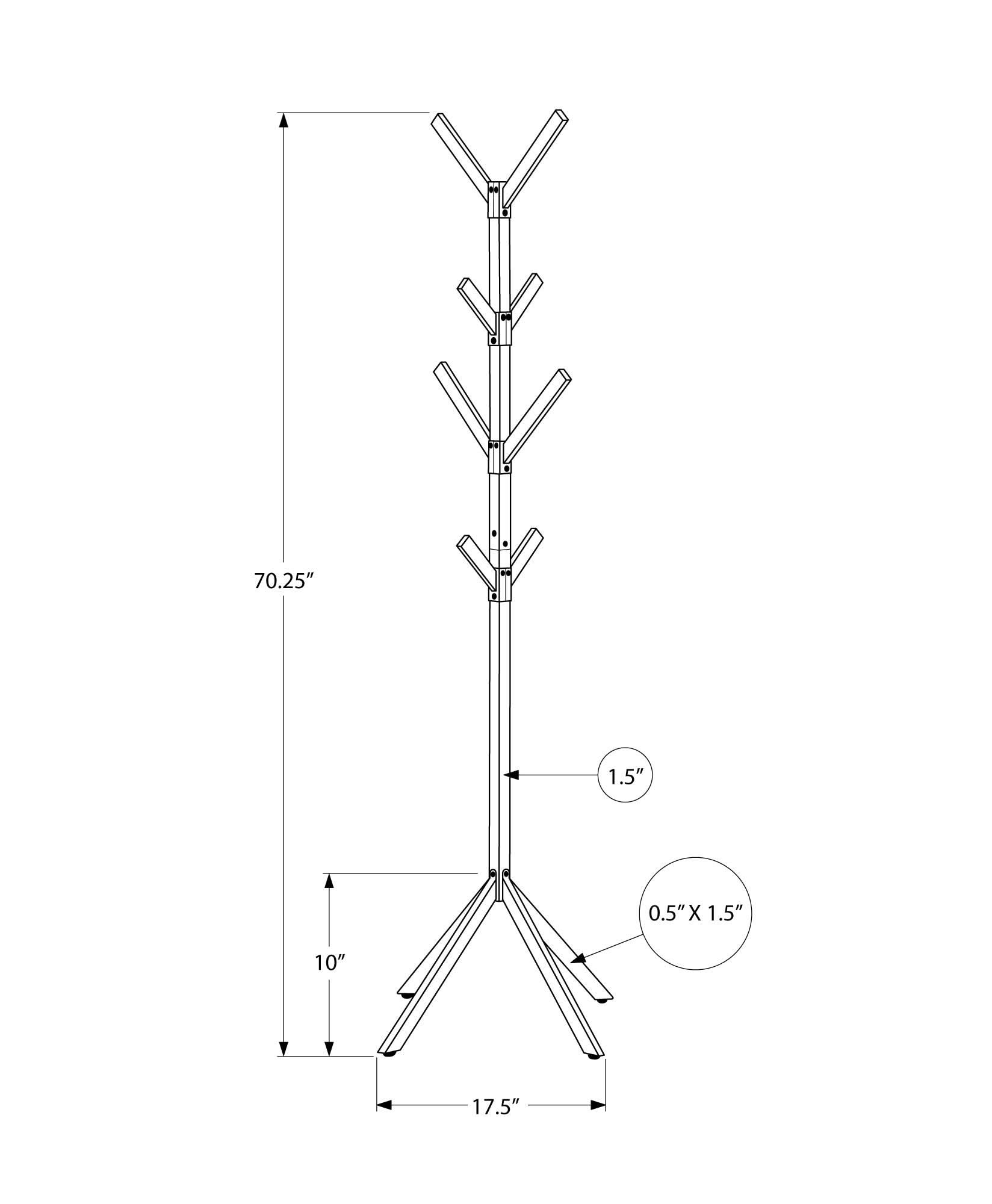 Coat Rack, Hall Tree, Free Standing, 8 Hooks, Entryway, Contemporary & Modern