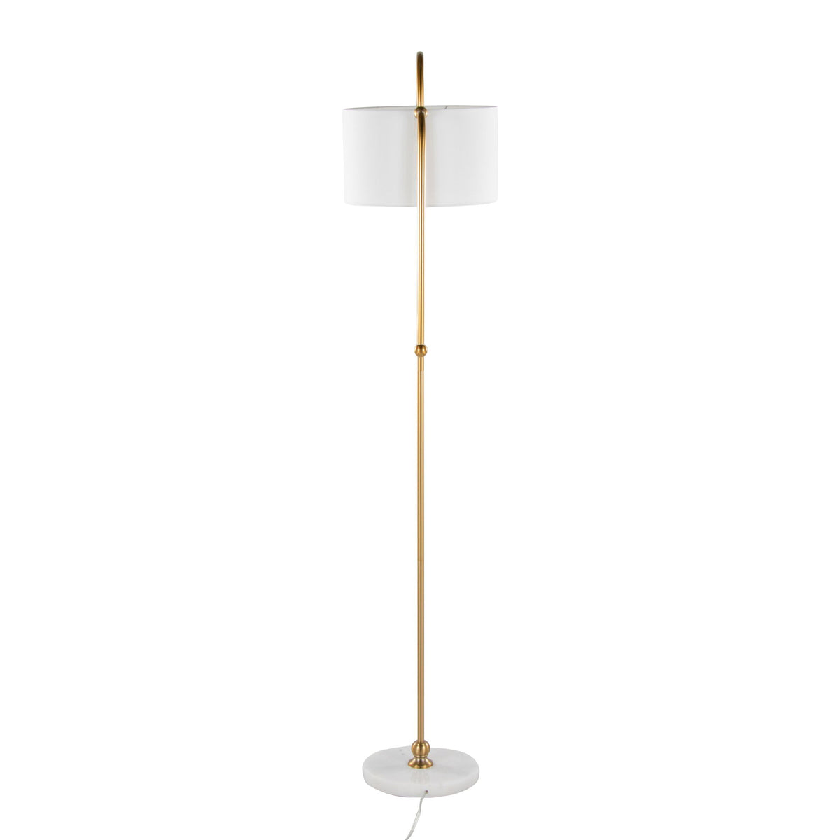 Leslie - Glam / Art Deco Floor Lamp - Gold / White