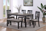 Paige - 6 Piece Dinette Set With Bench - Dark Brown