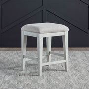 Berkley Square - Upholstered Console Stool - Linen & Khaki