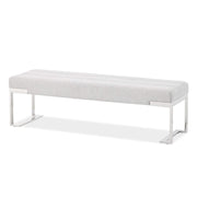 Signature Beds & Benches - Tulip Accent Bench - Gray / Chrome