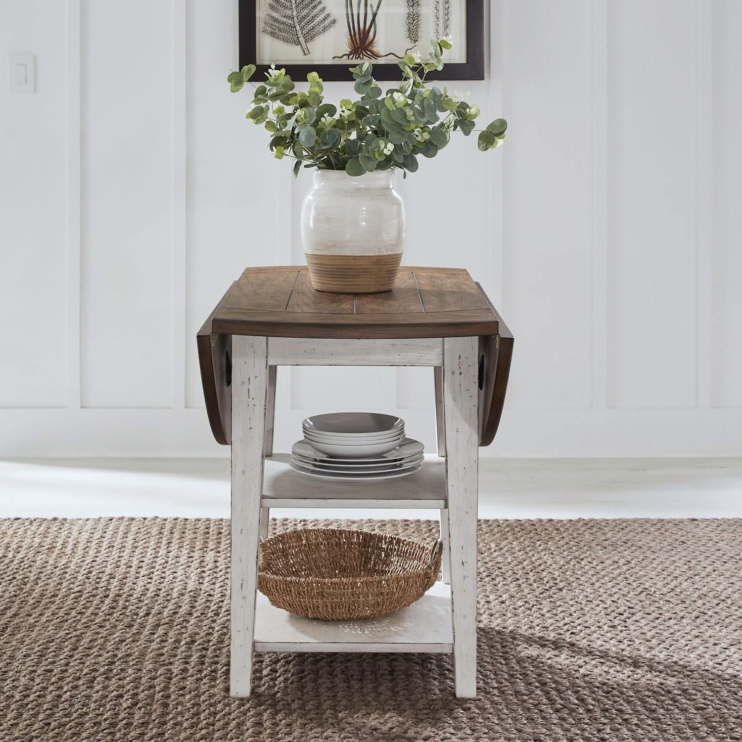 Al Fresco - Drop Leaf Table - Graphite & Whitestone