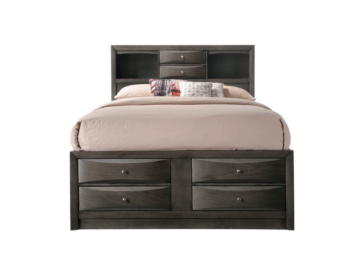 Emily - King 4 Piece Bedroom Set - Gray