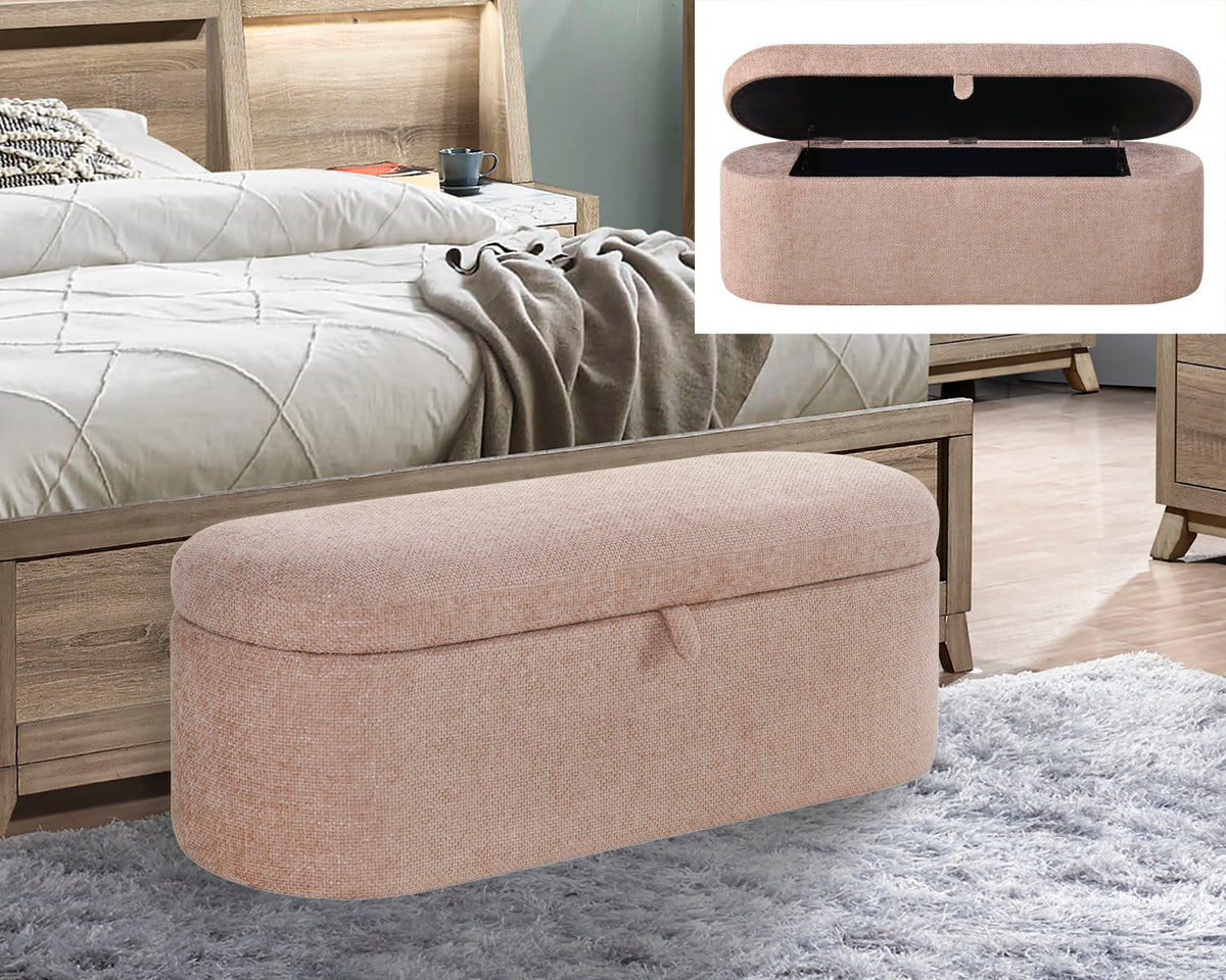 Philipa - Storage Bench - Mauve Tweed