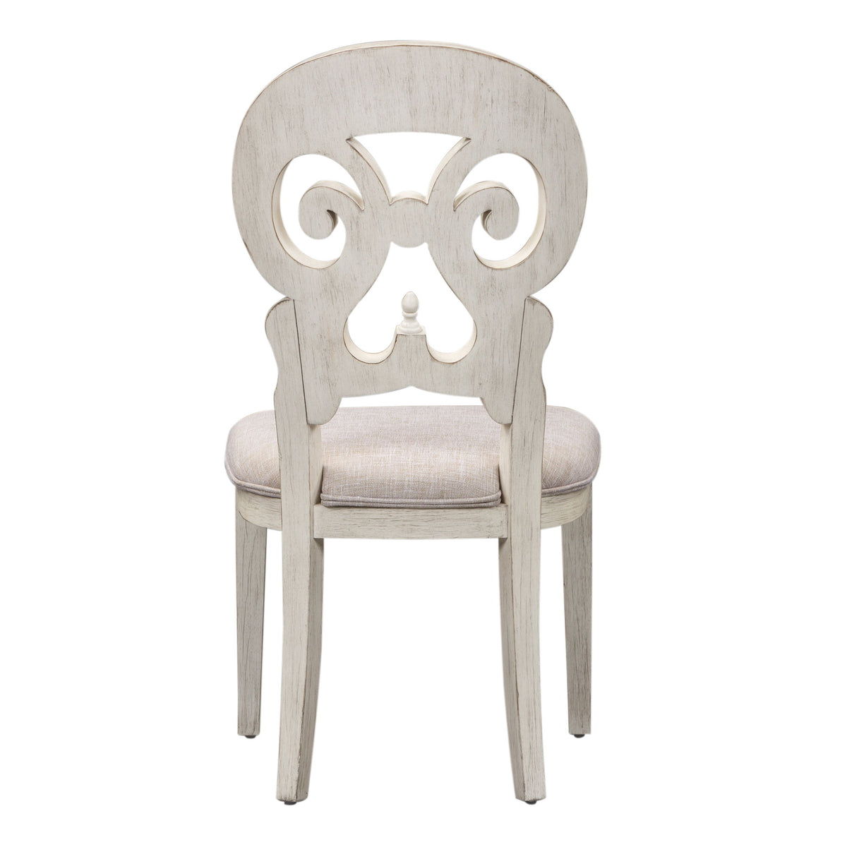 Farmhouse Reimagined - Splat Back Side Chair - Antique White / Chestnut Tops