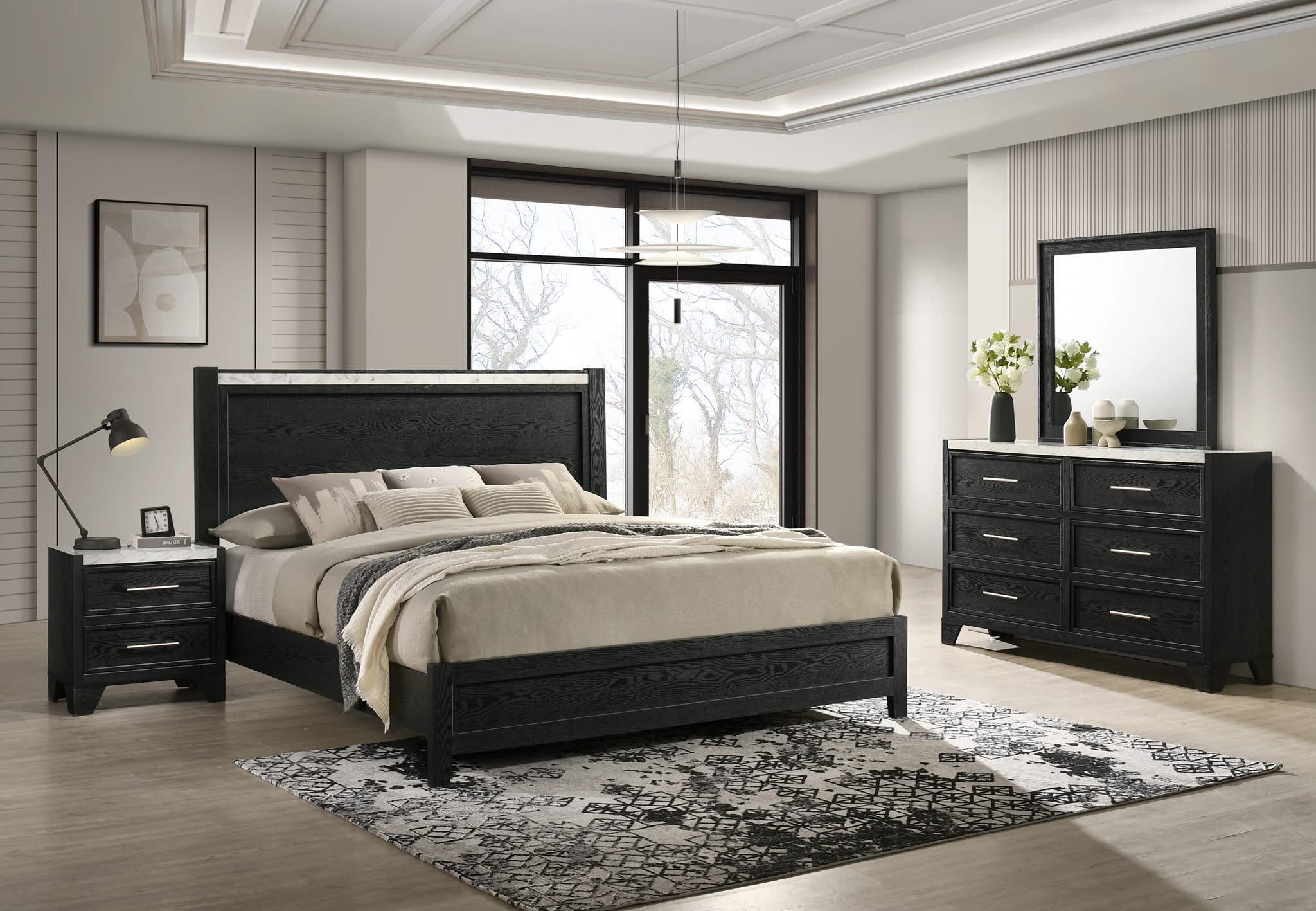 Lamar - Dresser & Mirror- Black
