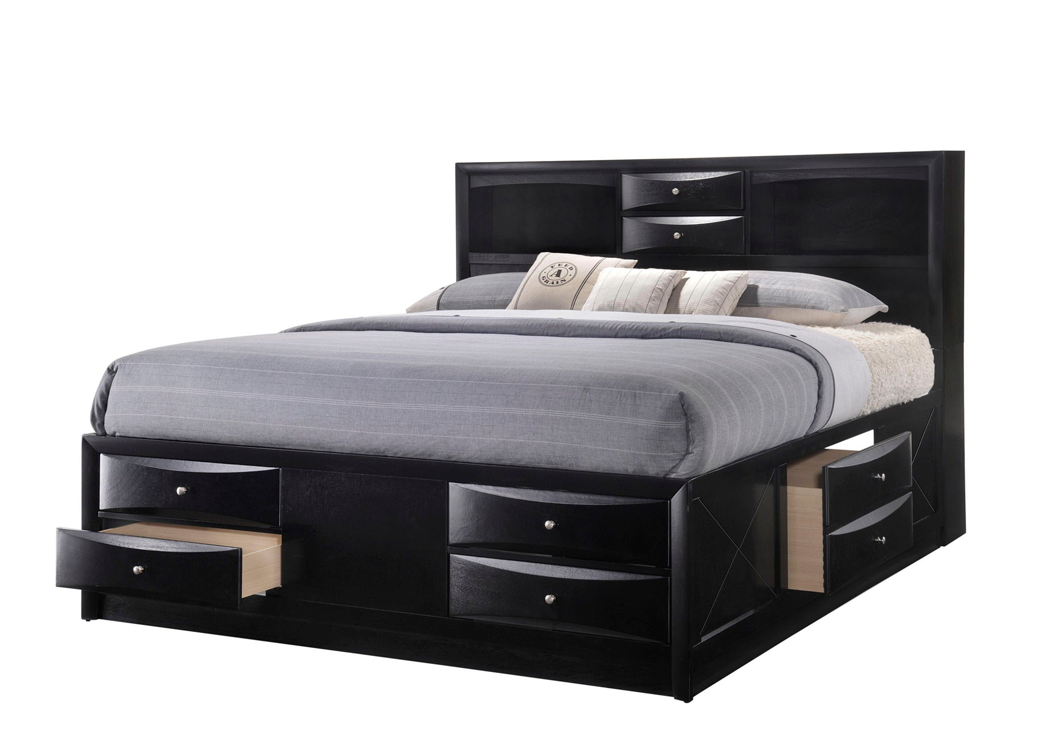 Emily - King 5 Piece Bedroom Set - Black
