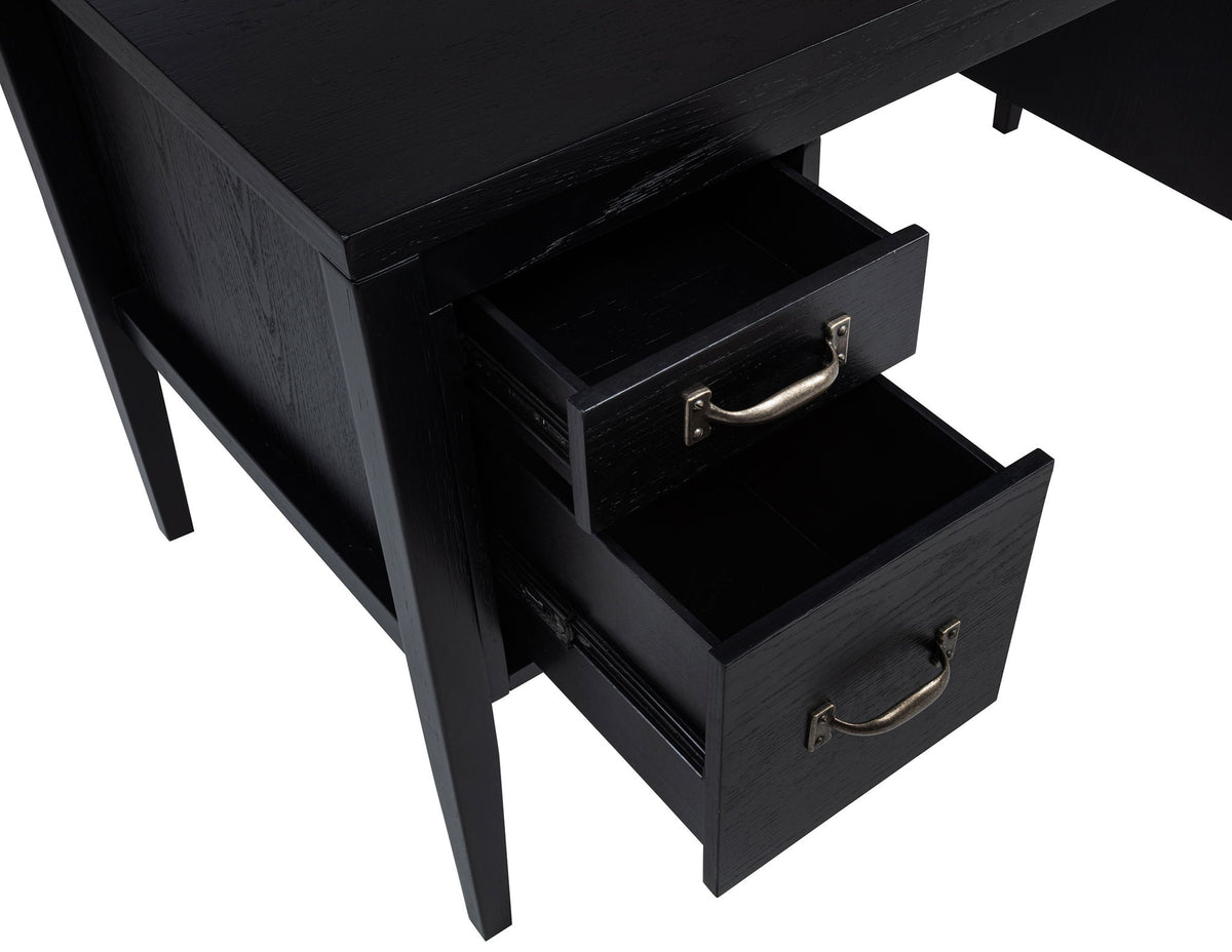 Graham 54-inch 4-drawer Double Pedestal Lift Top Computer Desk Black