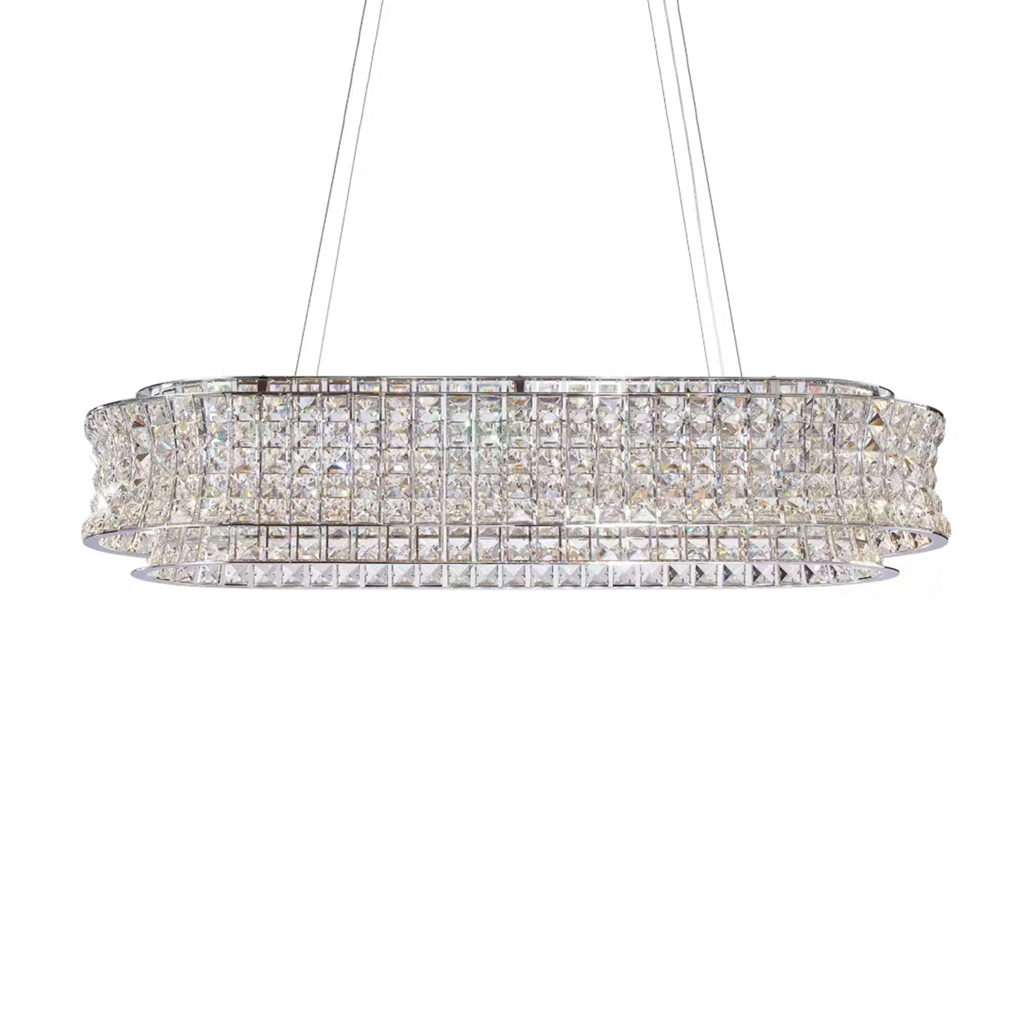 Michael Amini Lighting - Galaxy Oval LED Crystal Chandelier - Chrome