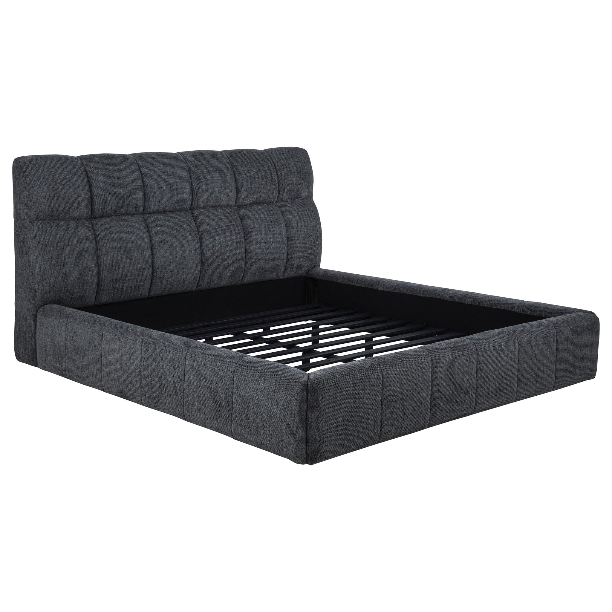 Nollet 48-inch Upholstered California King Platform Bed Grey