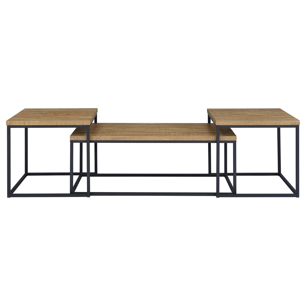 Straden 3-piece Engineered Wood Coffee Table Set Mango and Black
