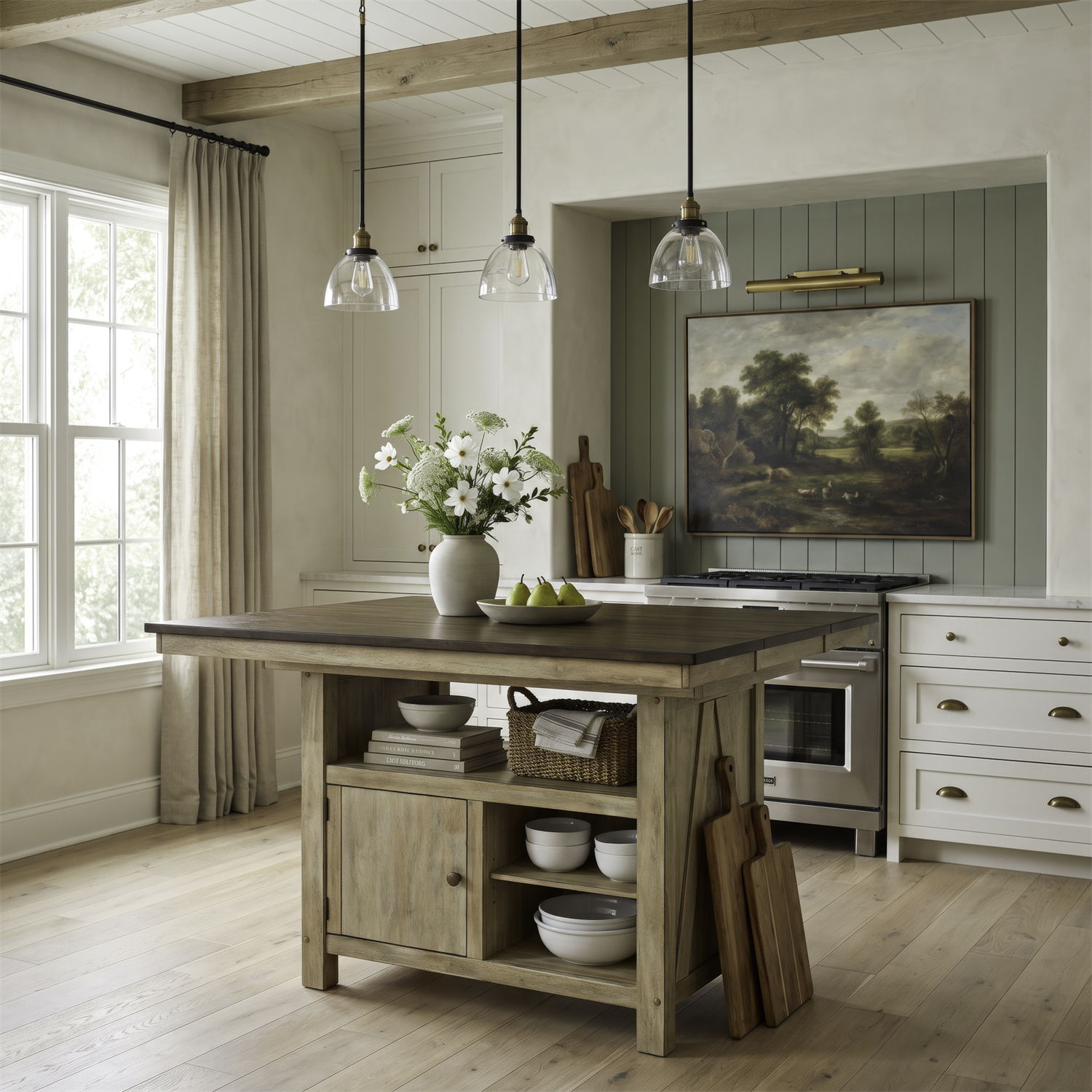 Lindsey Farm - Gathering Table Set - Natural & Brown