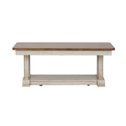 Farmhouse Reimagined - Rectangular Cocktail Table - Antique White / Chestnut Tops