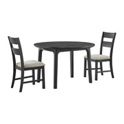 Garcia - 3 Piece Dining Set (Round Drop Leaf Table And 2 Chairs) - Black