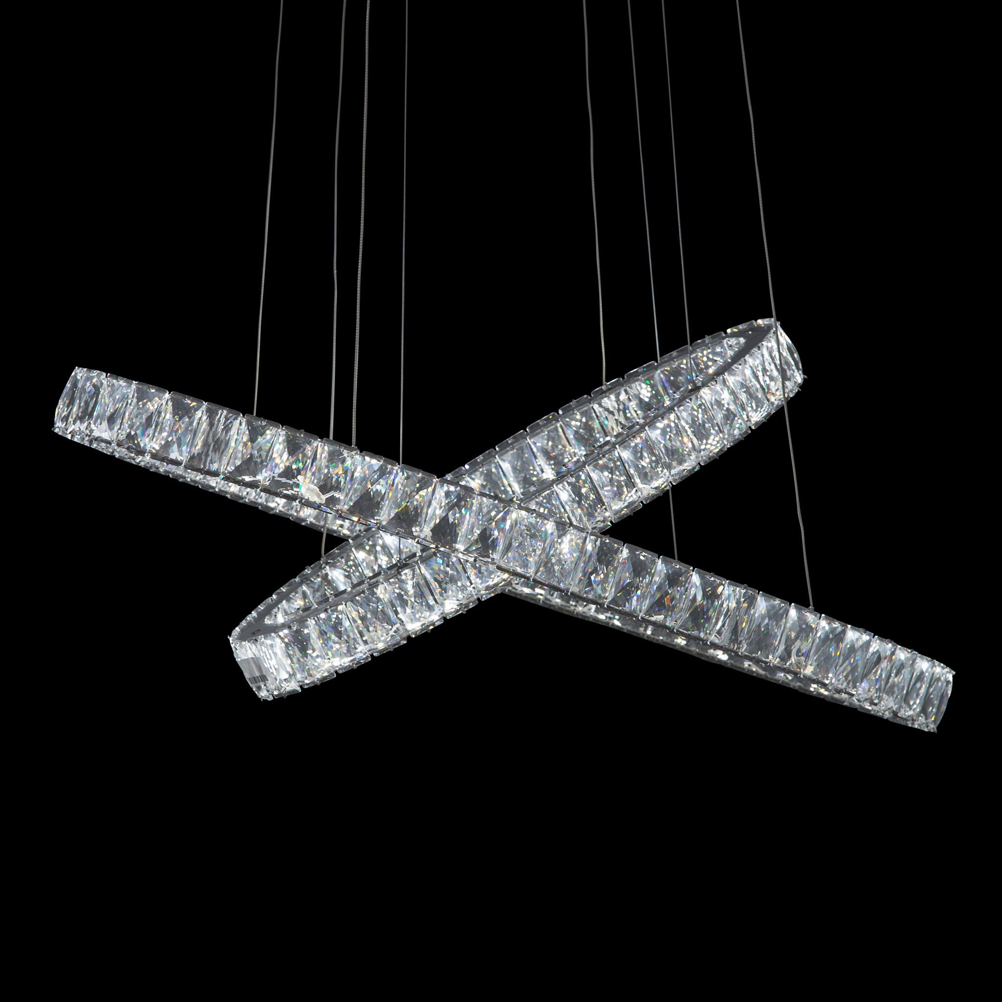 Michael Amini Lighting - Crossover Modern Crystal LED Chandelier - Chrome