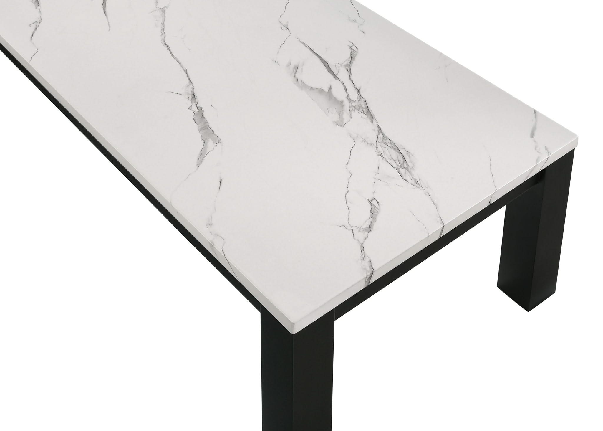 Ivy - 3 Piece Faux Marble White Cocktail Set - White / Black