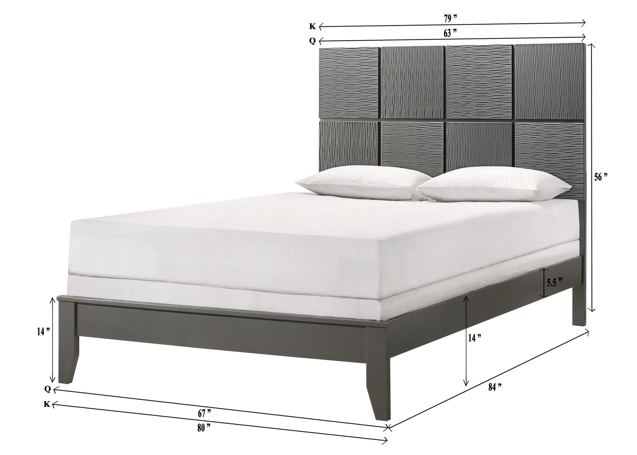 Denker - Full Bed - Gun Metal