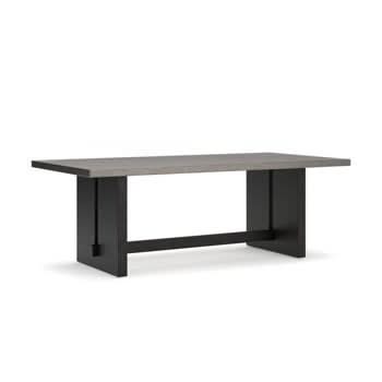 Salina Bay - Rectangular Dining Table With Umbrella Option - Black / Gray
