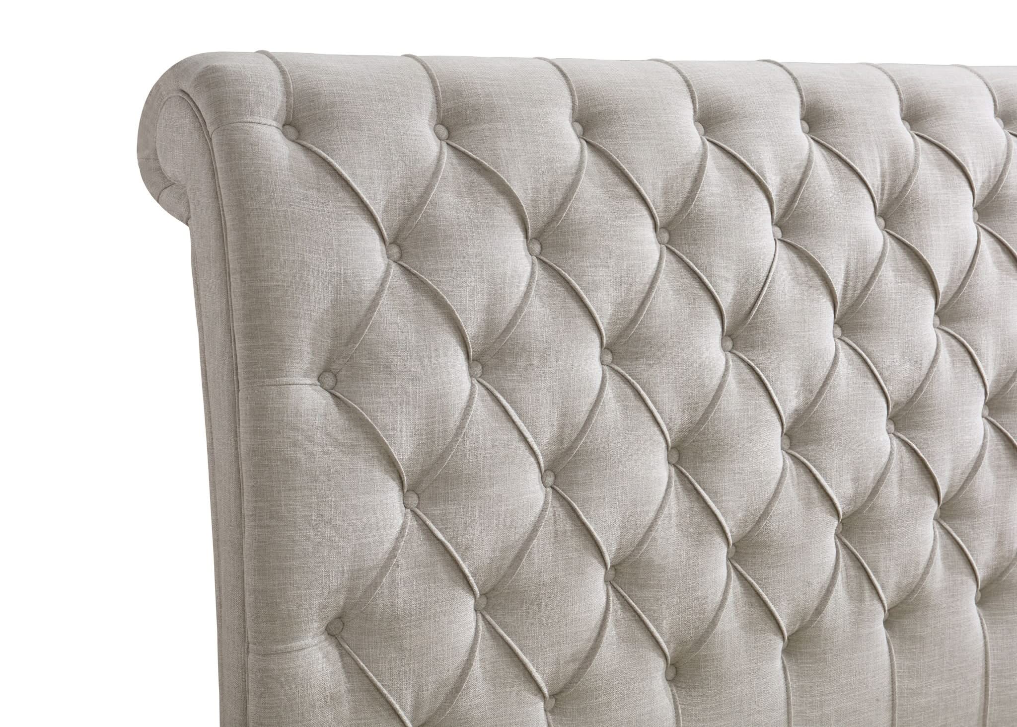 Kate - King Platform Bed - Light Gray Tweed