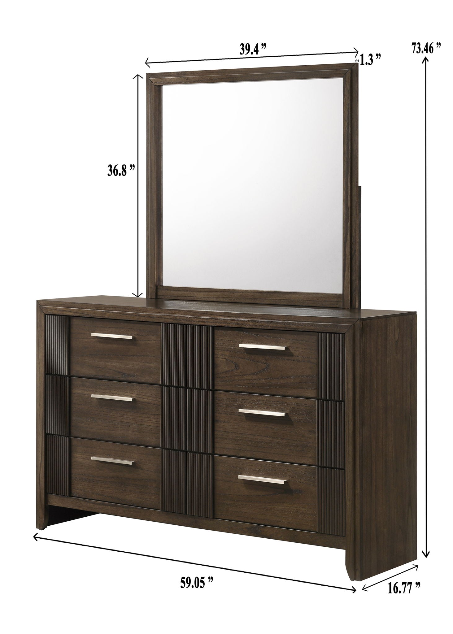 Carlton - King 5 Piece Bedroom Set - Brown
