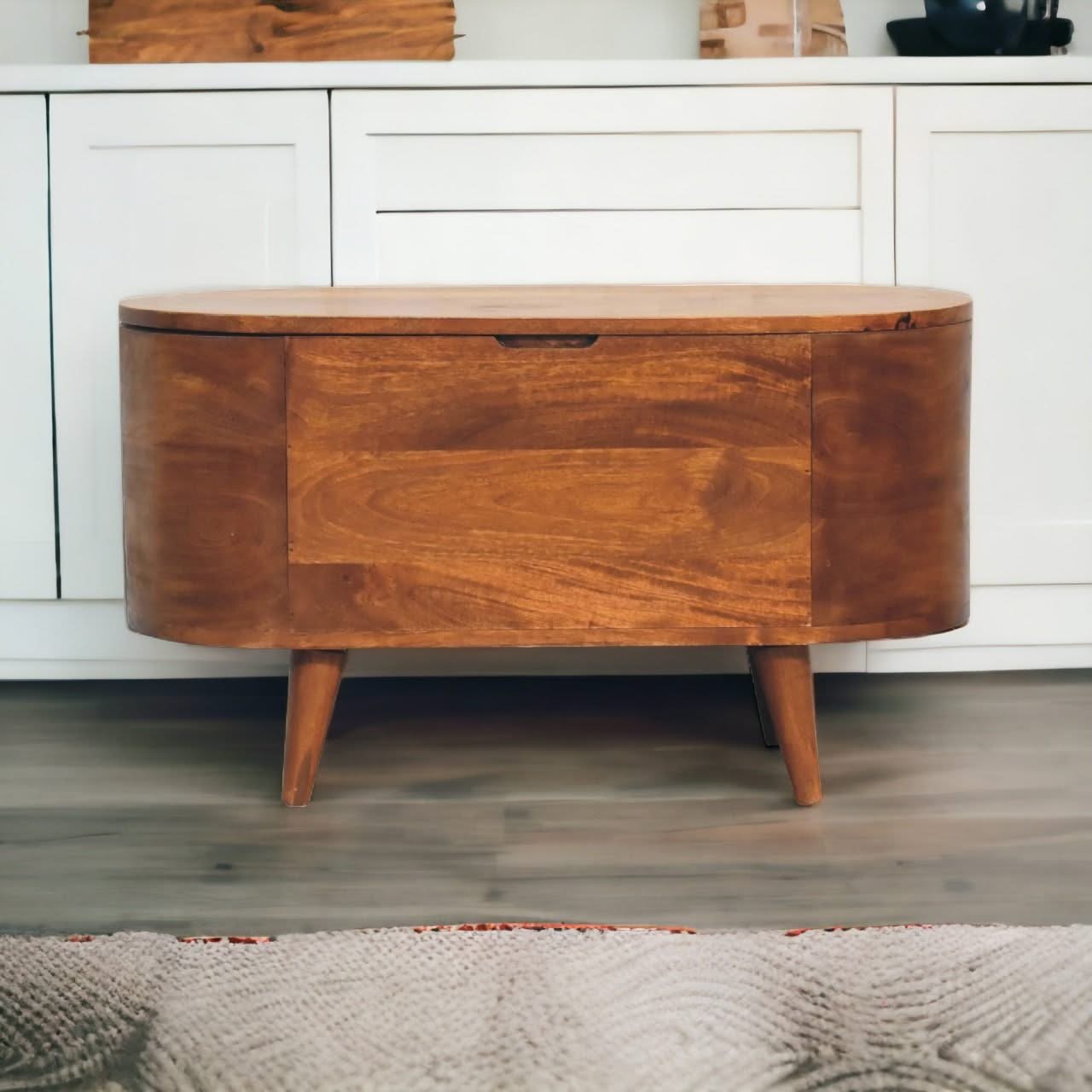 Rounded Lid Up Blanket Box