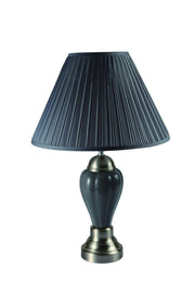 Satin Nickel - Porcelain Table Lamp - Gray