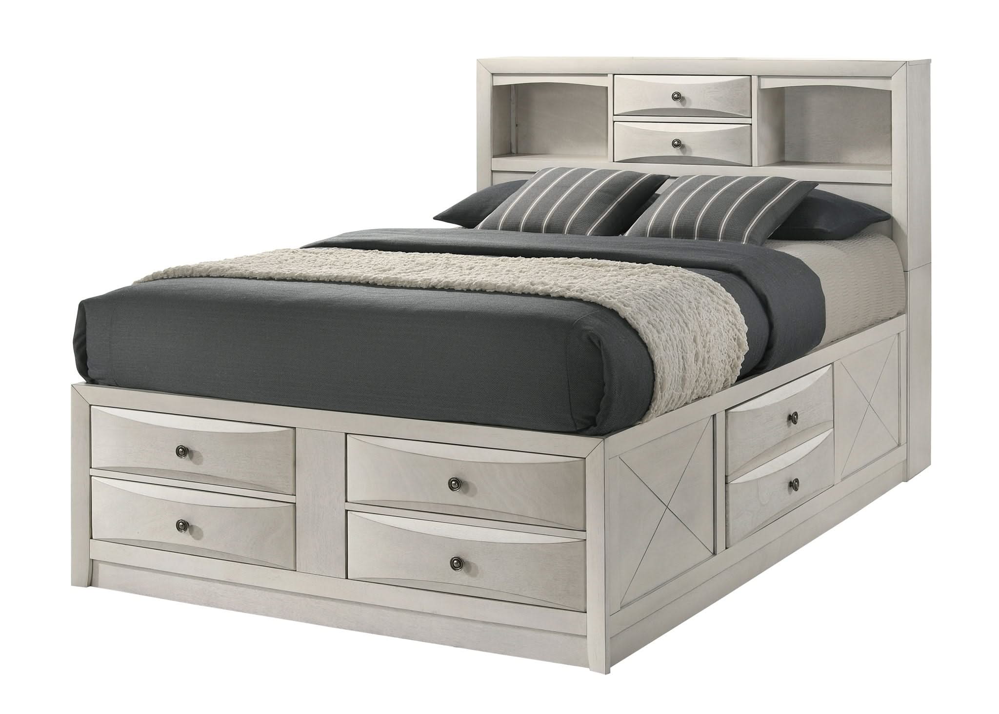 Emily - Queen Captains Bed - White