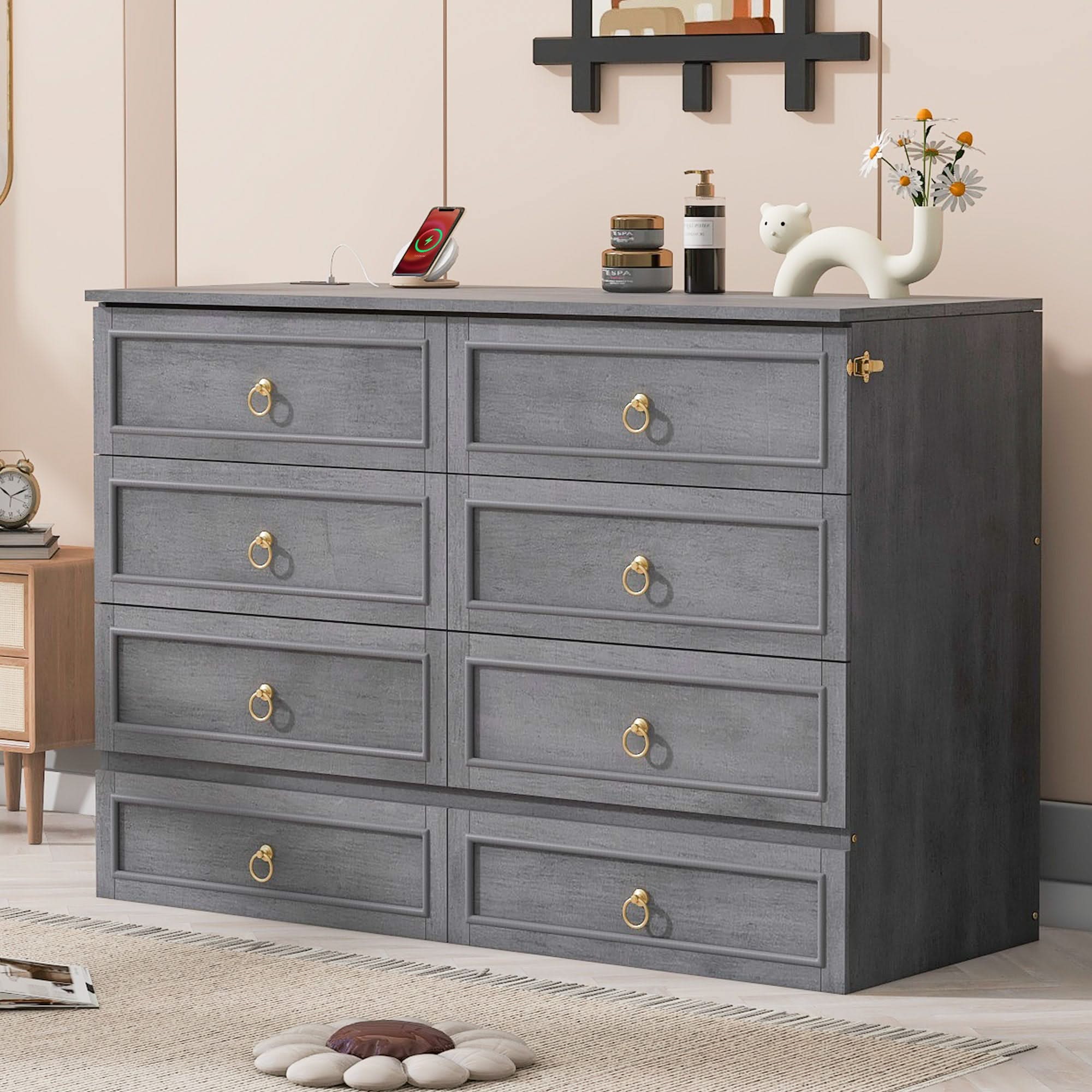 Murphy Bed With Large Drawers And Stylish Design