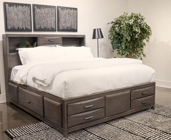 Mazing - Queen Storage Rails And Footboard - Gray
