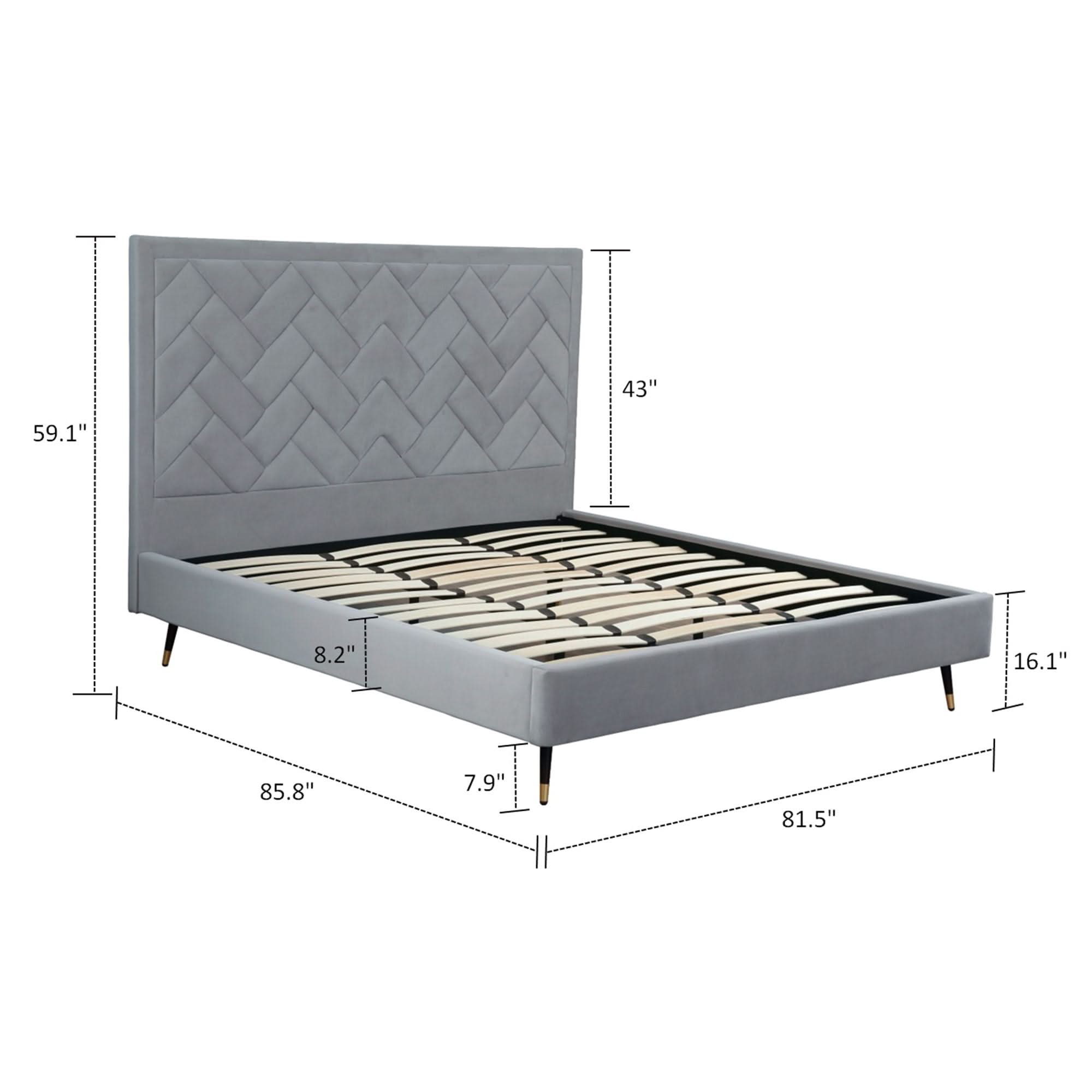 Crosby - Bed With Upholstered Headboard And Slats