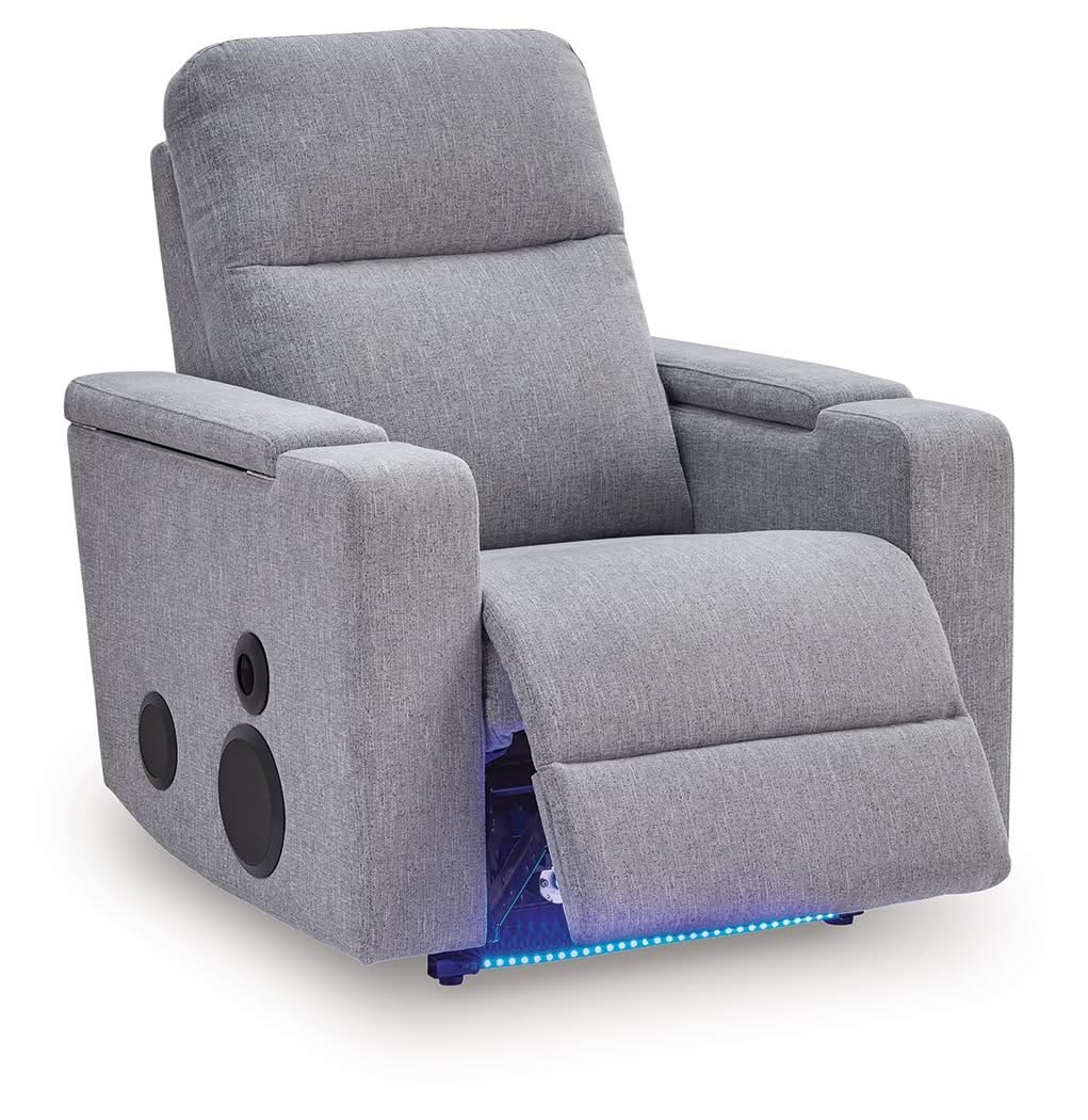 Pineland - Glider Power Recliner With Audio System - Pewter