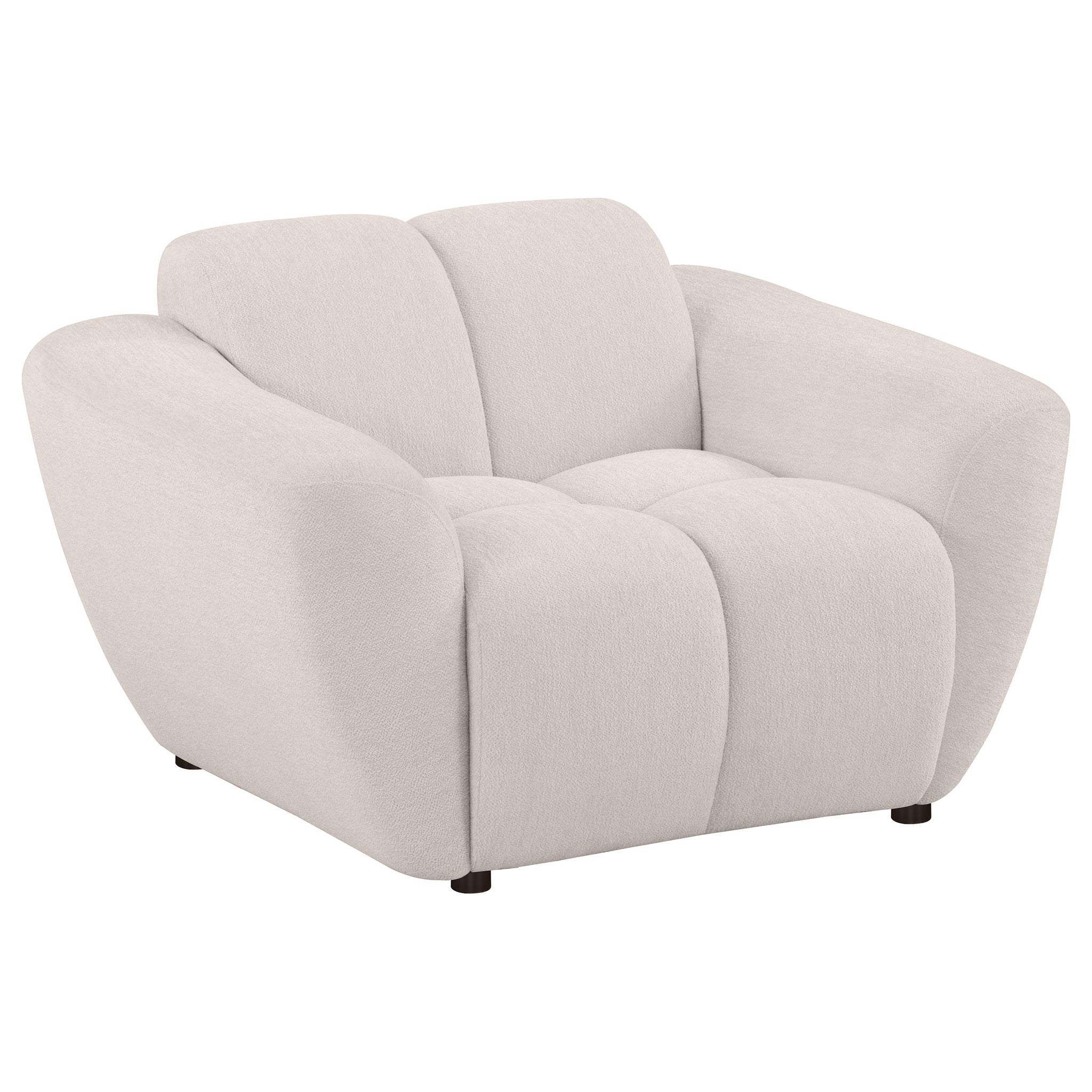 Destino Chenille Upholstered Splayed Arm Accent Chair Greige