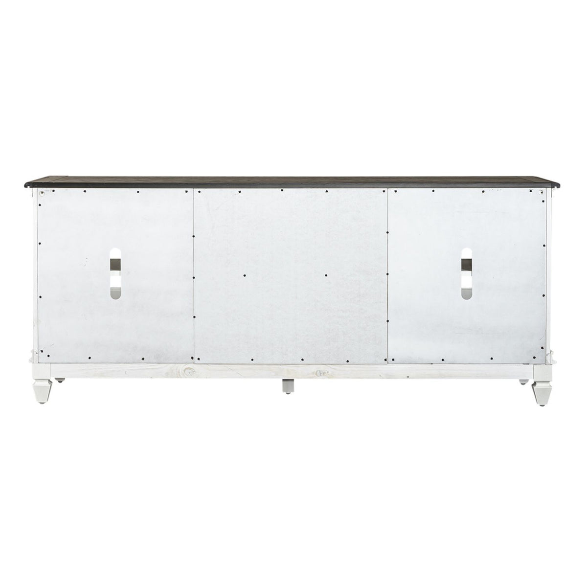 Allyson Park - Entertainment TV Stand - Wirebrushed White / Charcoal