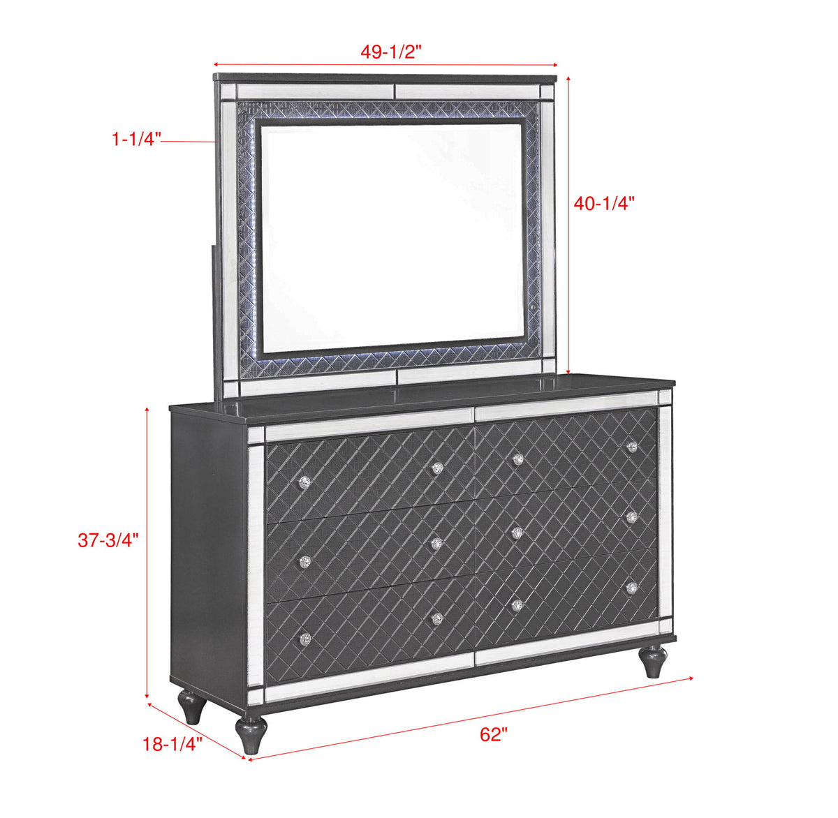 Refino - King 4 Piece Bedroom Set - Gunmetal