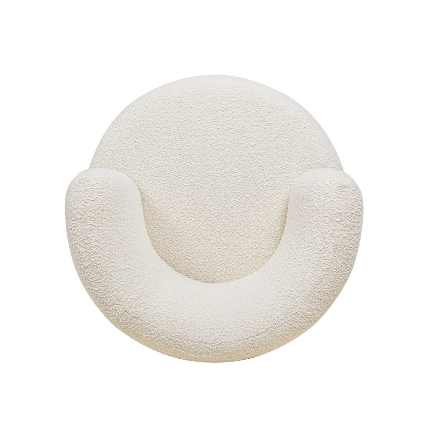 Fuji - 360 Swivel Low Barrel Back Accent Chair - Ivory White