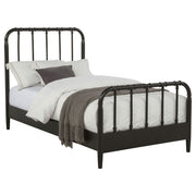 Rocco All Wood Water Pipe Open Frame Twin Bed Dark Bronze