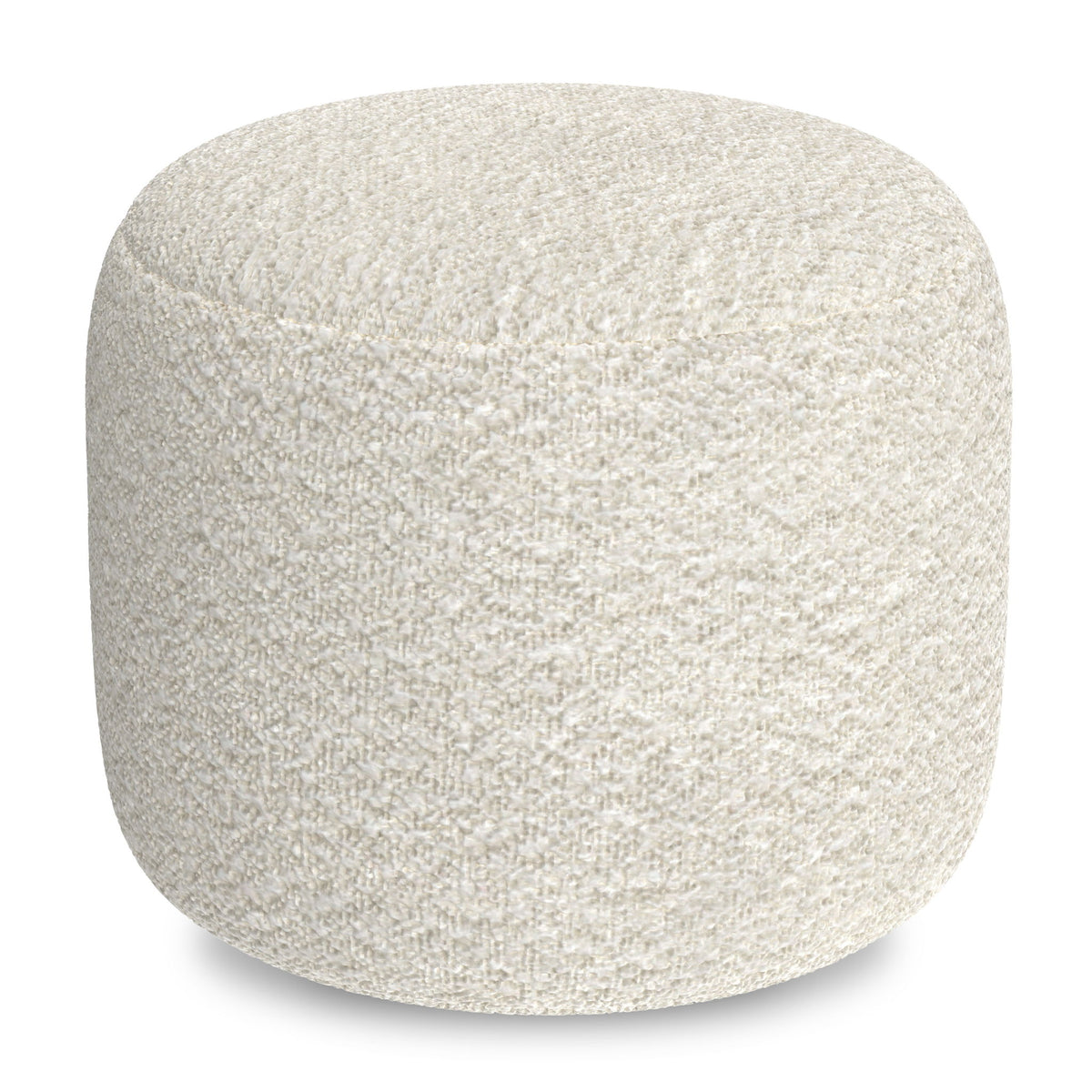 Chantal - Round Pouf - White