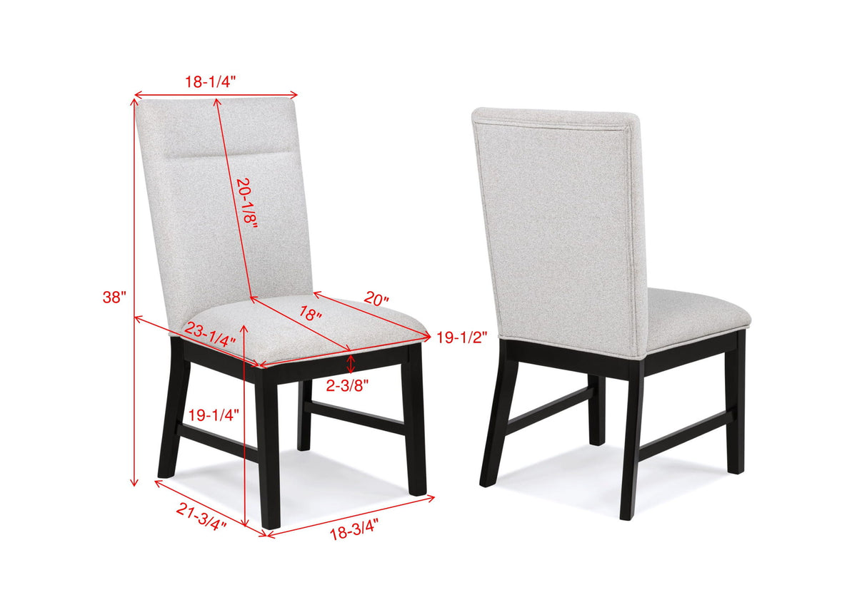 Sebastian - 5 Piece Dining Room Set - Black / Gray