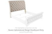 Realyn - Queen UPH Sleigh Headboard - White / Brown / Beige