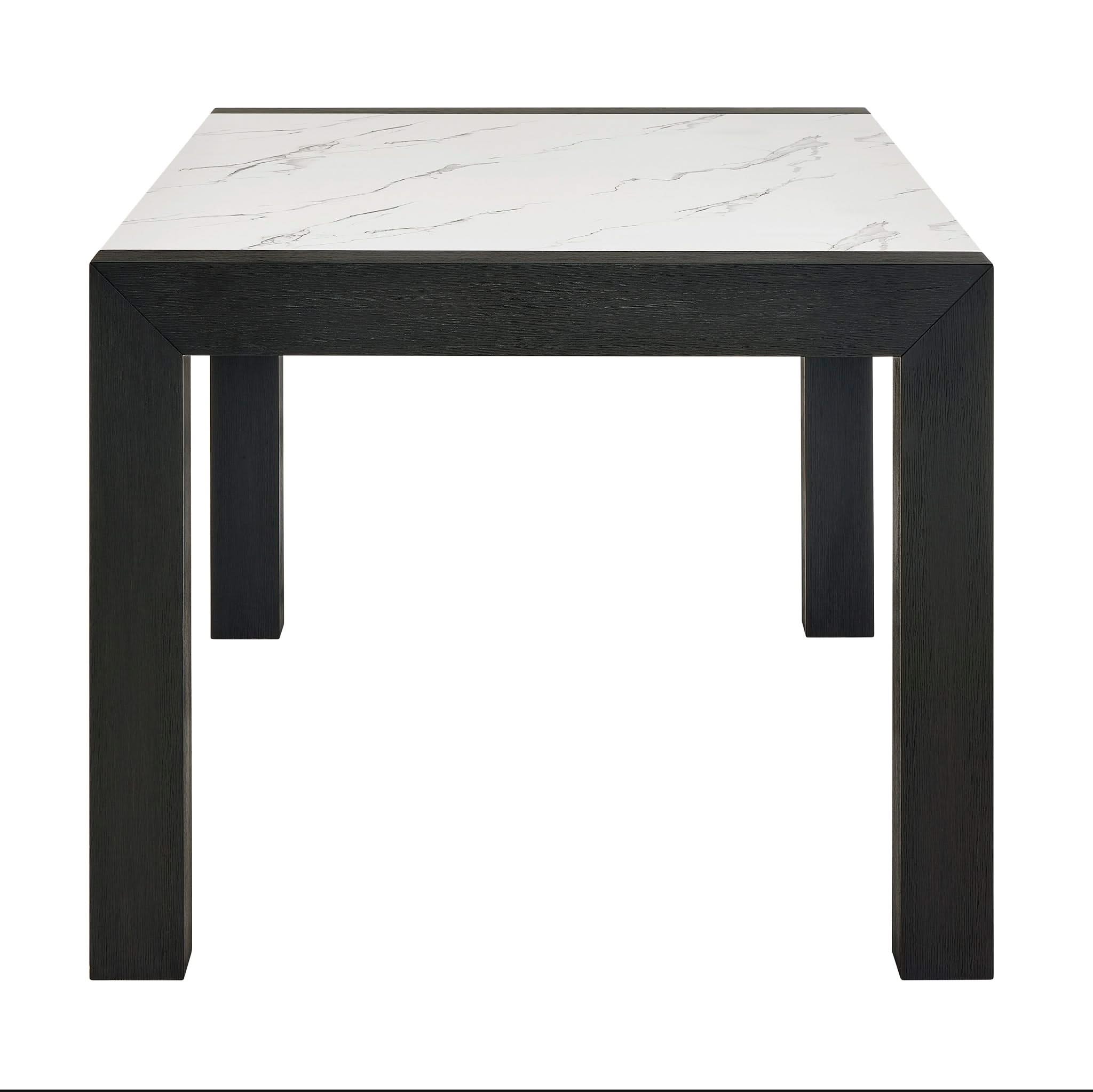 Jules - Faux Marble Dining Table - Charcoal / White