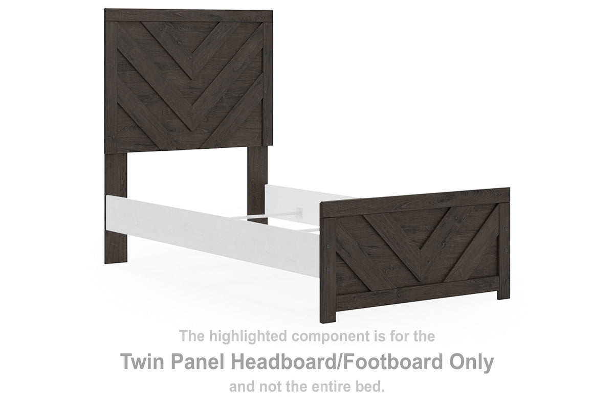 Prendonea - Twin Panel Headboard/Footboard - Charcoal