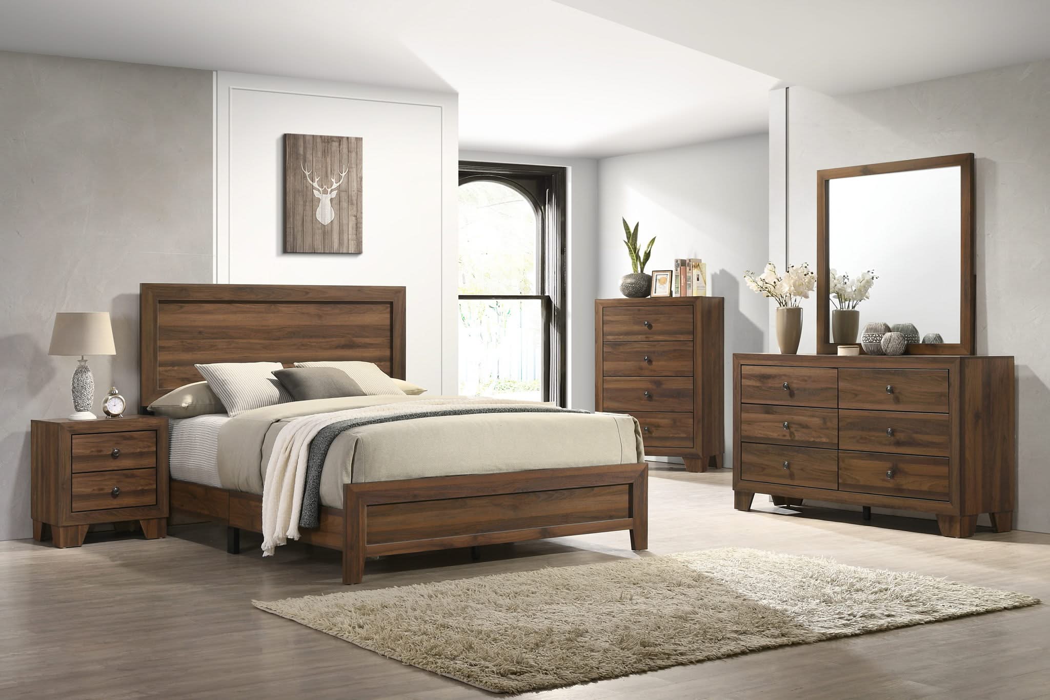 Millie - Full Bed In One Box - Brown Cherry