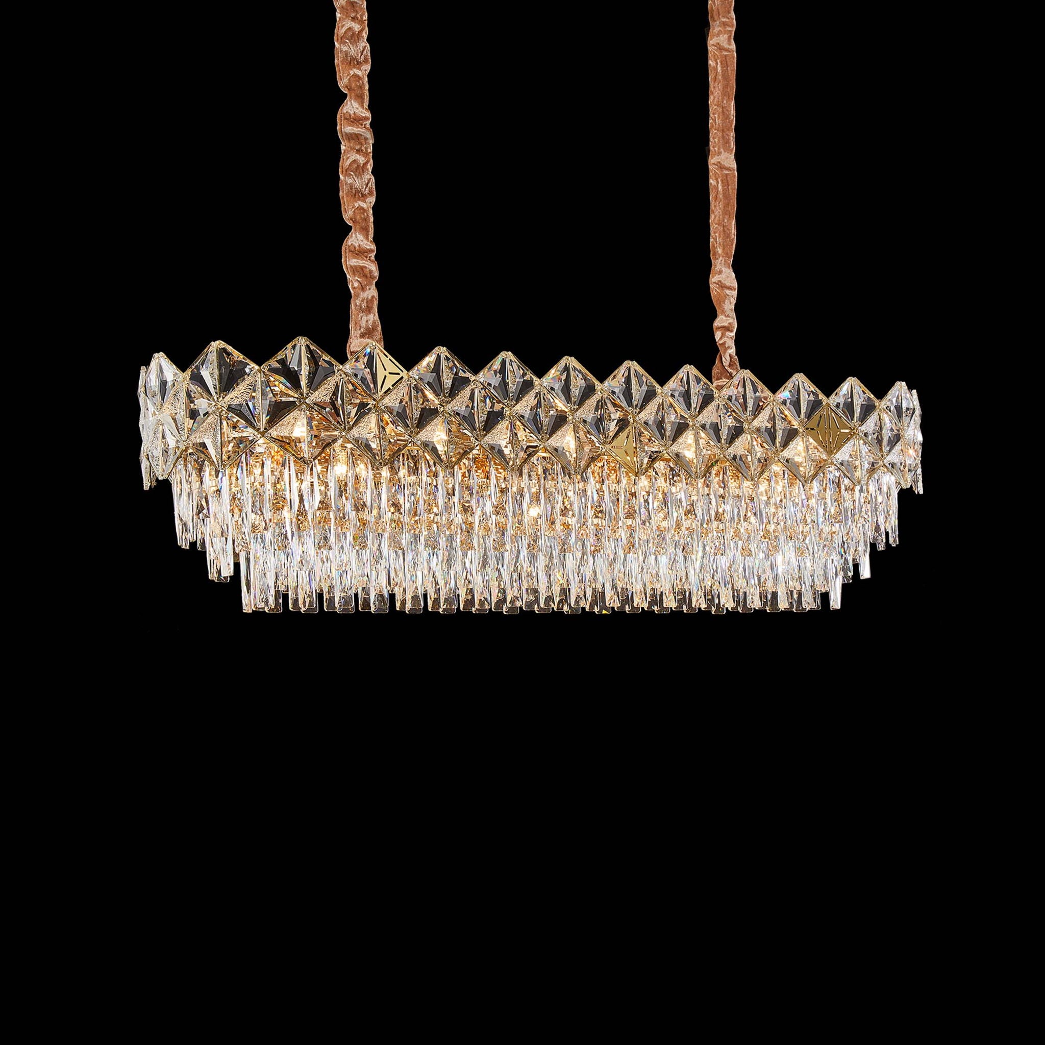 Michael Amini Lighting - Regalia 16-Light Rectangular Crystal Chandelier - Gold