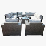Patio 12 Piece Outdoor Seating Group With Cushions - Gray Mix