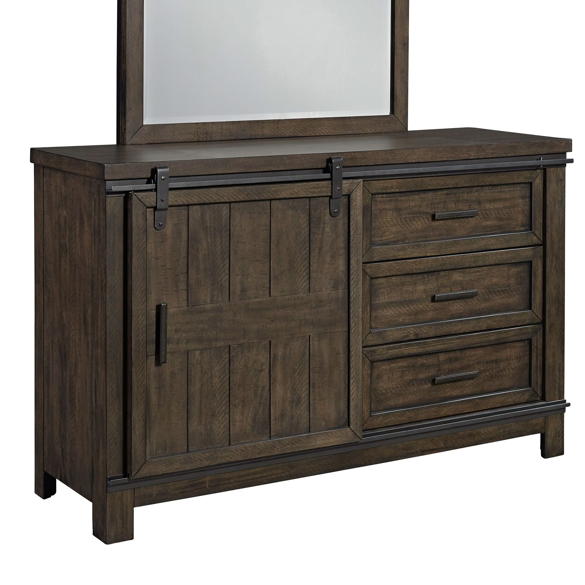 Thornwood Hills - Barn Door Dresser - Rock Beaten Brown