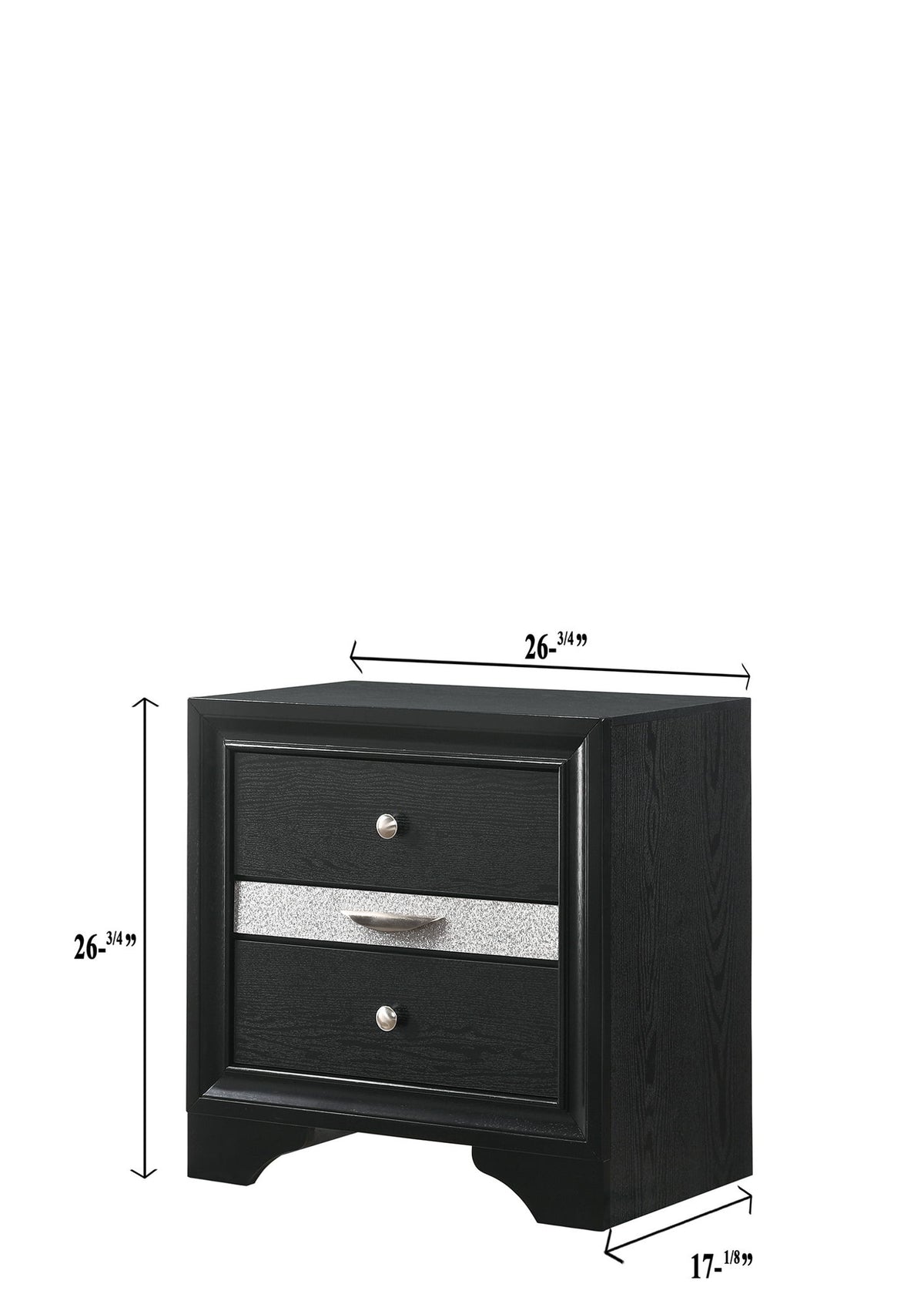 Regata - Nightstand - Black / Silver