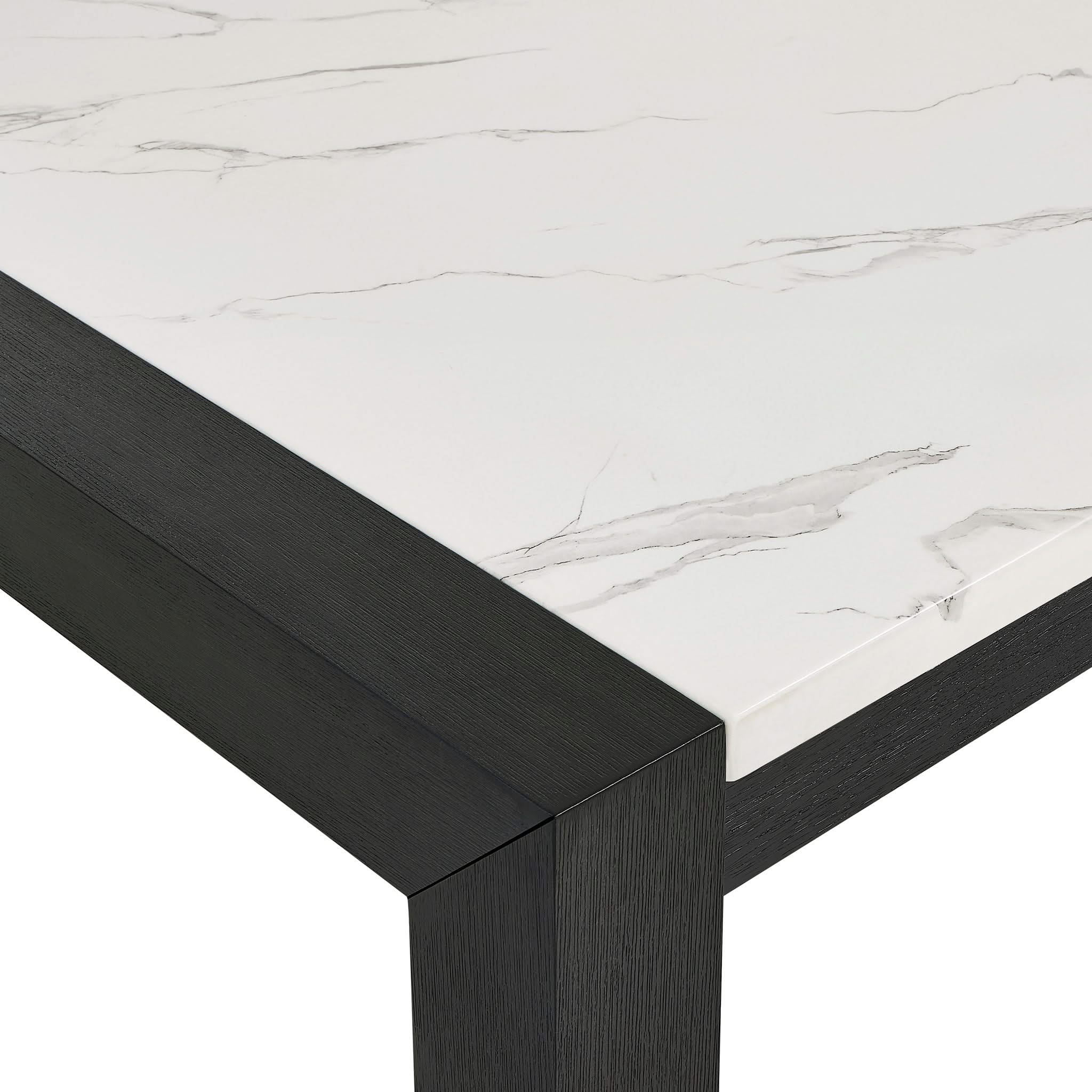 Jules - Faux Marble Dining Table - Charcoal / White