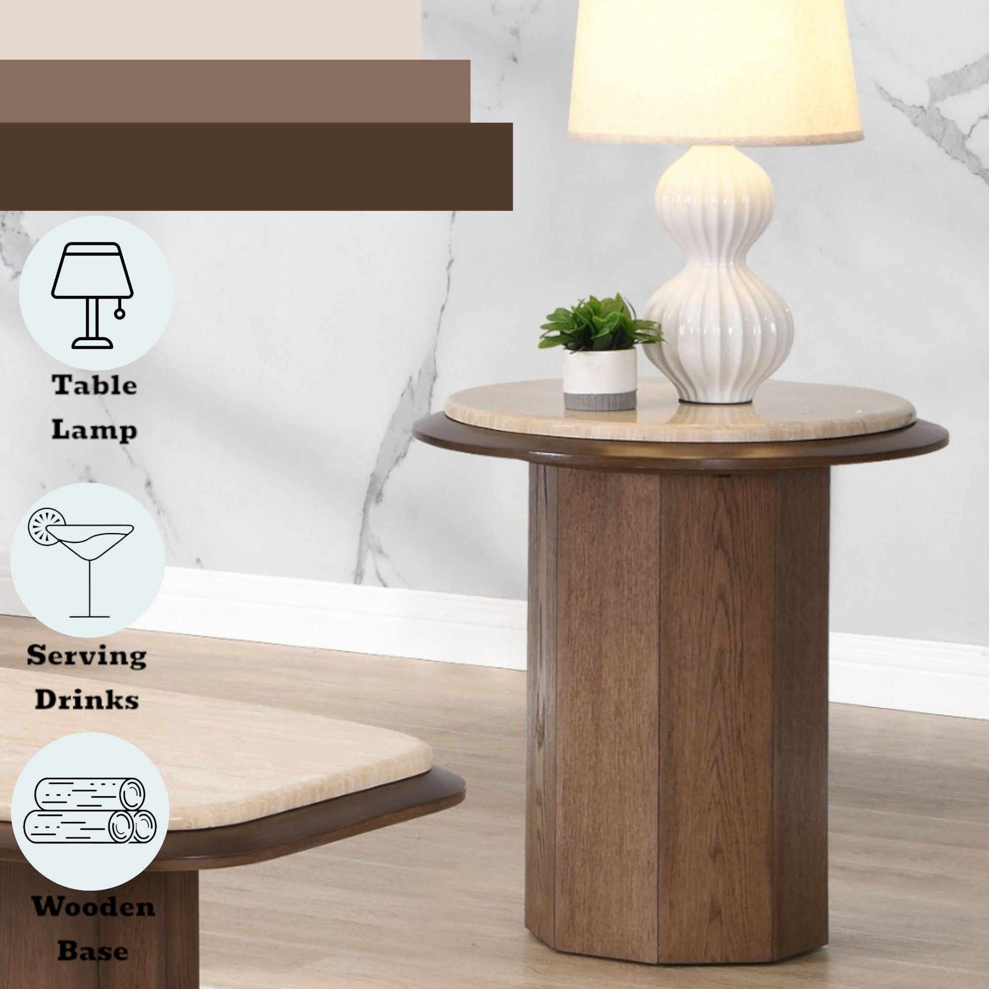 Kasha - End Table - Walnut