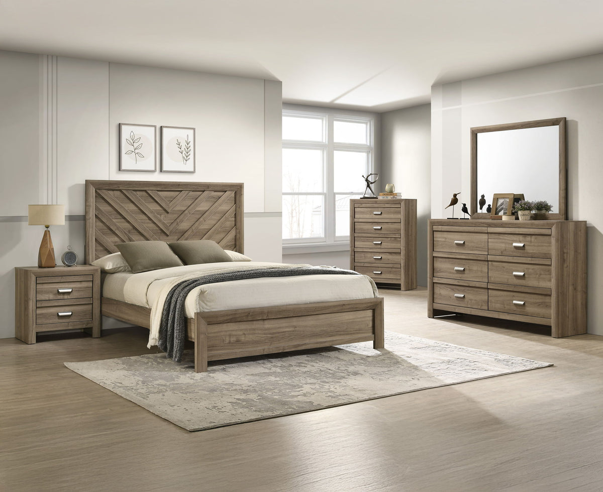 Valor - Full Panel Bed - Light Bown