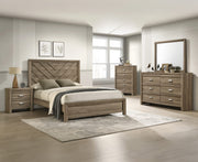 Valor - Twin 5 Piece Bedroom Set - Light Brown